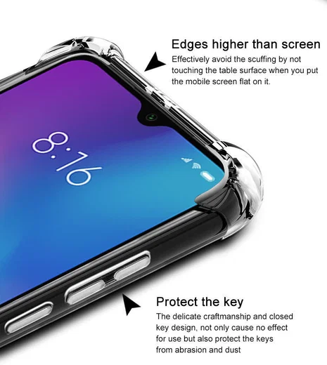 IMAK Xiaomi Mi 9 SE Hoesje TPU met Screenprotector Transparant afbeelding 8