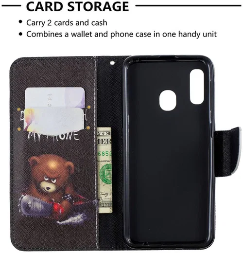 Samsung Galaxy A20E Portemonnee Hoesje met Don't Touch Print afbeelding 2