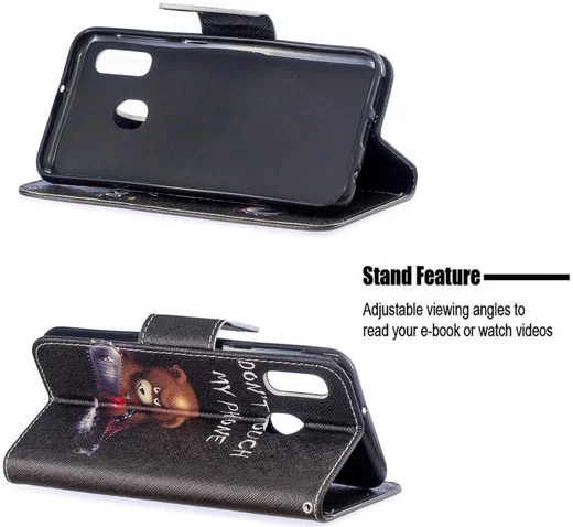 Samsung Galaxy A20E Portemonnee Hoesje met Don't Touch Print afbeelding 3