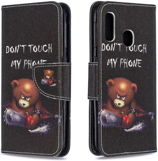 Samsung Galaxy A20E Portemonnee Hoesje met Don't Touch Print afbeelding 5
