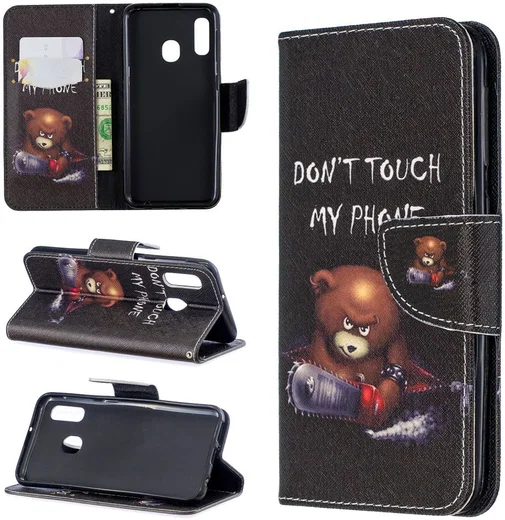 Samsung Galaxy A20E Portemonnee Hoesje met Don't Touch Print afbeelding 6