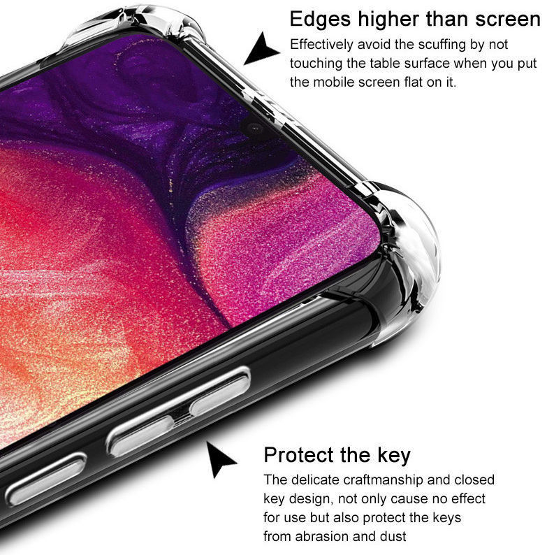IMAK Samsung Galaxy A70 Hoesje TPU met Screenprotector Transparant afbeelding 8