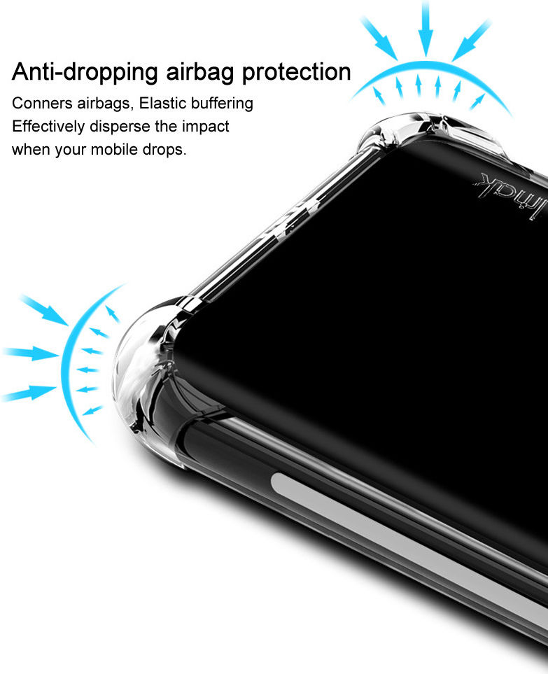 IMAK Samsung Galaxy A70 Hoesje TPU met Screenprotector Metaal Zwart afbeelding 7