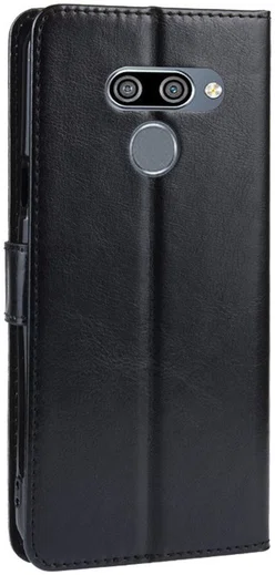 LG Q60 Bookcase Hoesje Met Pasjes Zwart afbeelding 2