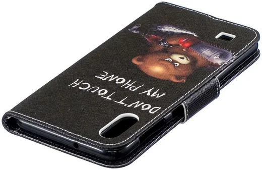 Samsung Galaxy A10 Portemonnee Hoesje met Print Don't Touch My Phone afbeelding 8