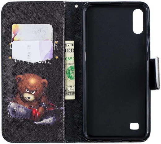 Samsung Galaxy A10 Portemonnee Hoesje met Print Don't Touch My Phone afbeelding 1