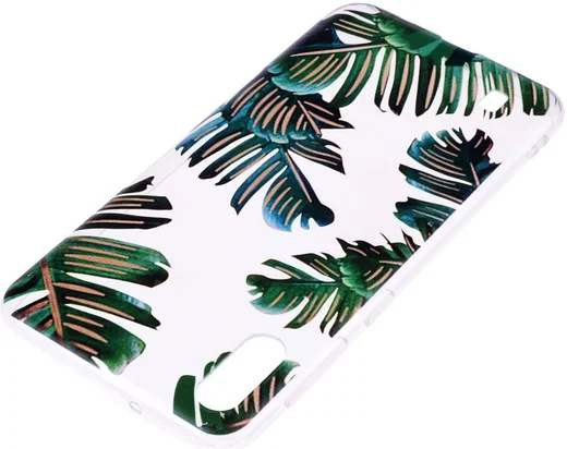 Samsung Galaxy A10 TPU Hoesje met Bladeren Print afbeelding 3