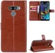 LG Q60 Bookcase Hoesje Met Pasjes Bruin afbeelding 1