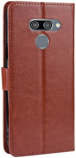 LG Q60 Bookcase Hoesje Met Pasjes Bruin afbeelding 7