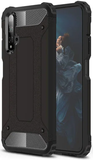Honor 20 / Huawei Nova 5T Hybride Hoesje Zwart afbeelding 1