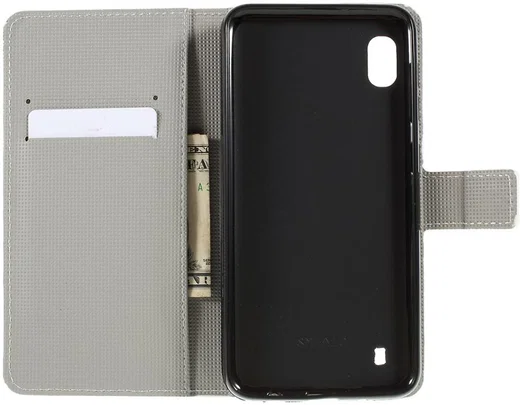 Samsung Galaxy A10 Lederen Portemonnee Hoesje met Bloemen Print afbeelding 4