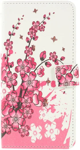 Samsung Galaxy A10 Lederen Portemonnee Hoesje met Bloemen Print afbeelding 1