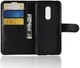 Alcatel 3 Litchi Skin Portemonnee Hoesje Zwart afbeelding 4