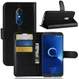 Alcatel 3 Litchi Skin Portemonnee Hoesje Zwart afbeelding 6