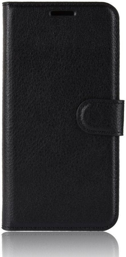 Alcatel 3 Litchi Skin Portemonnee Hoesje Zwart afbeelding 2