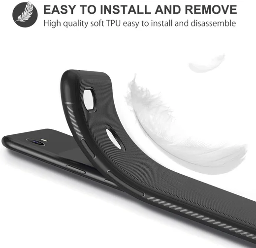 Google Pixel 3A Twill Slim Texture Back Cover Zwart afbeelding 5