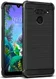 IMAK Vega Series LG Q60 Hoesje Schokbestendig Geborsteld TPU Zwart afbeelding 1