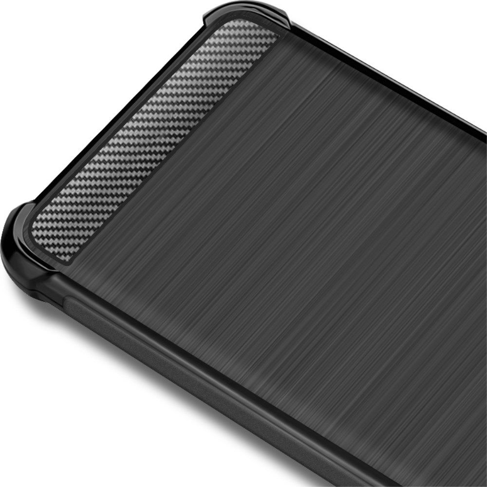 IMAK Vega Series LG Q60 Hoesje Schokbestendig Geborsteld TPU Zwart afbeelding 5