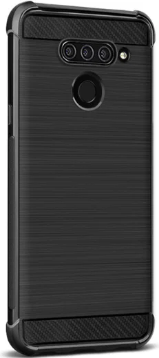 IMAK Vega Series LG Q60 Hoesje Schokbestendig Geborsteld TPU Zwart afbeelding 6