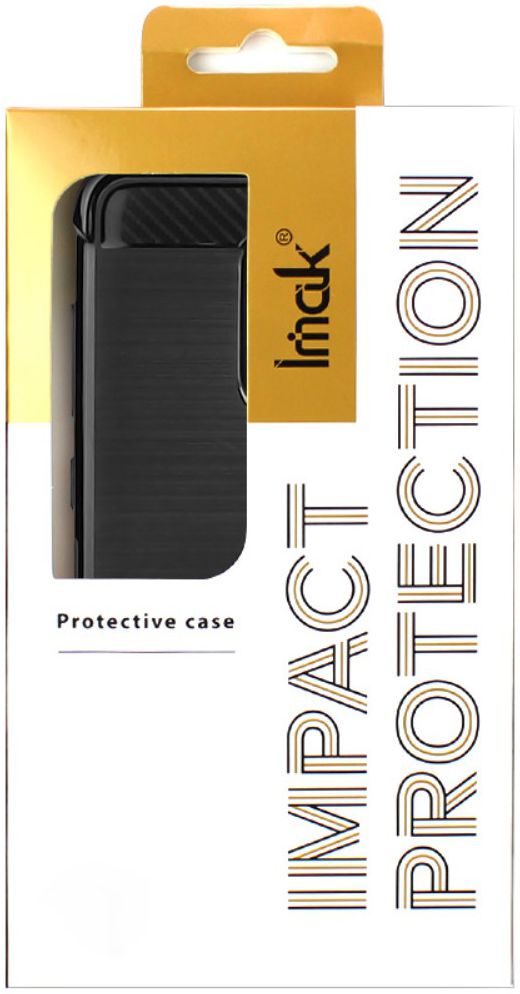 IMAK Vega Series LG Q60 Hoesje Schokbestendig Geborsteld TPU Zwart afbeelding 8