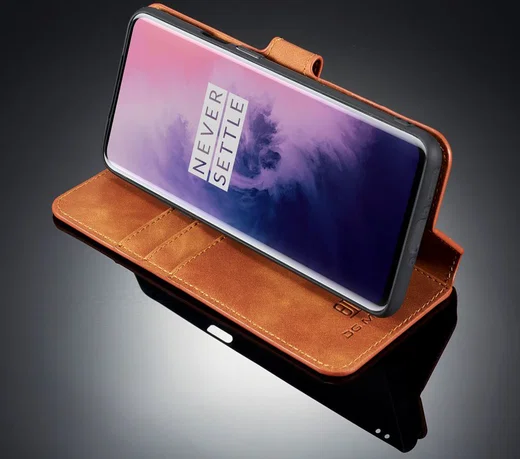 OnePlus 7 Pro Portemonnee Hoesje Bruin afbeelding 10