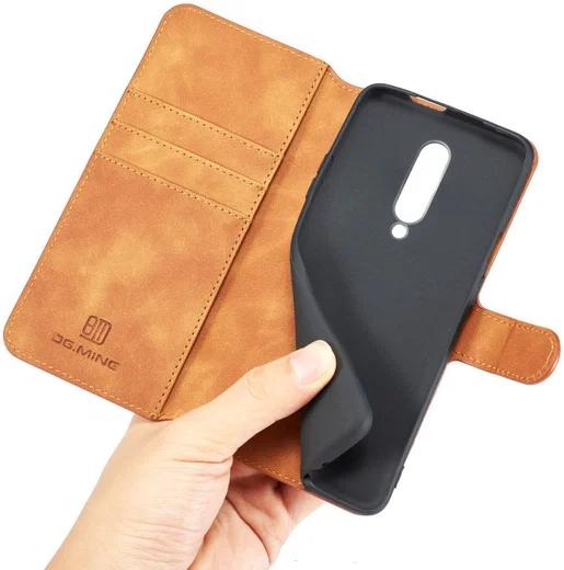 OnePlus 7 Pro Portemonnee Hoesje Bruin afbeelding 4