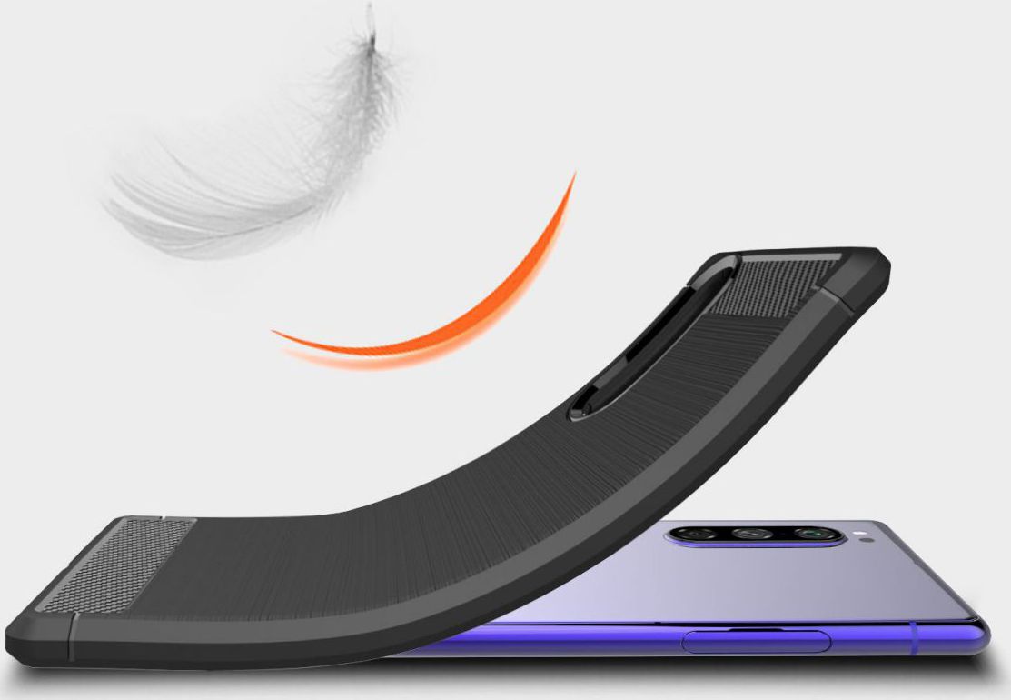 Sony Xperia 5 Geborsteld TPU Hoesje Zwart afbeelding 7
