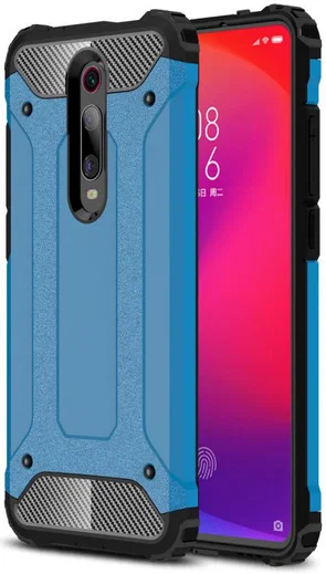 Xiaomi Mi 9T Hybride Hoesje Licht Blauw afbeelding 1