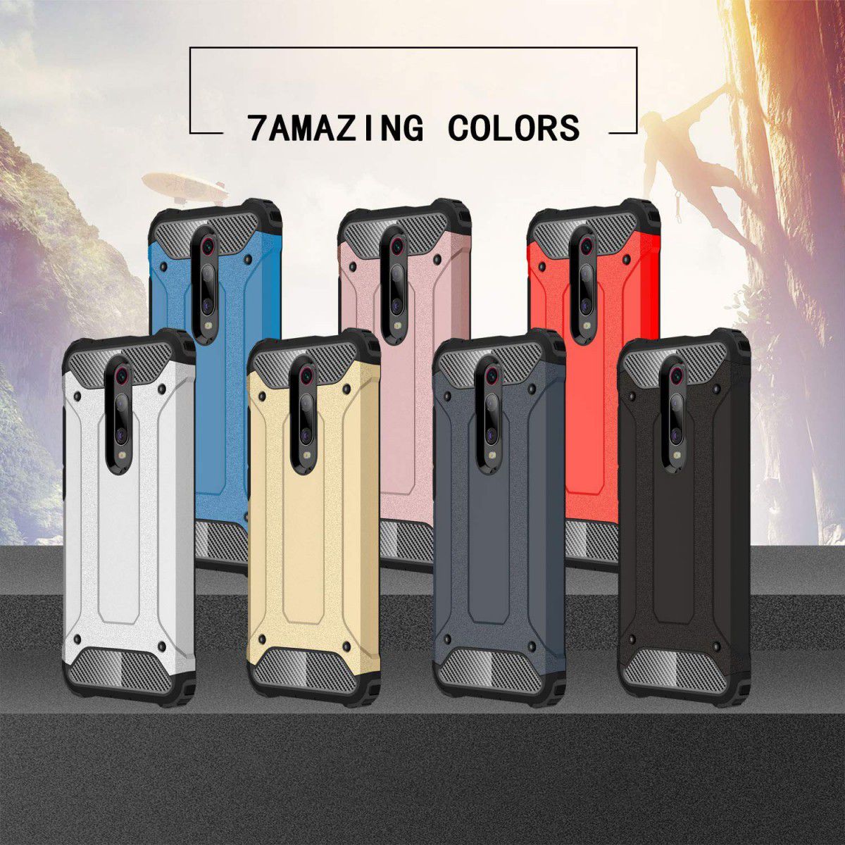 Xiaomi Mi 9T Hybride Hoesje Rood afbeelding 2