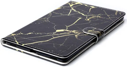 Samsung Galaxy Tab A 10.1 (2019) Book Hoes met Marmer Print Zwart afbeelding 6