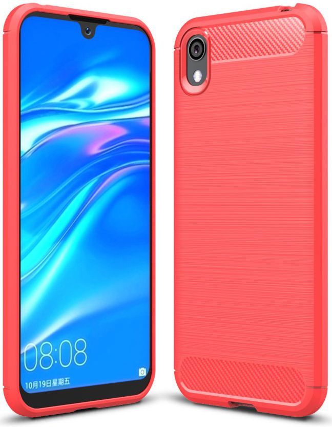 Huawei Y5 2019 Geborsteld Rood TPU Hoesje afbeelding 1