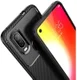 Motorola One Vision Siliconen Carbon Hoesje Zwart afbeelding 2
