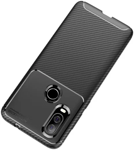 Motorola One Vision Siliconen Carbon Hoesje Zwart afbeelding 9
