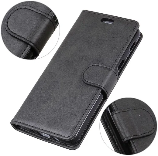 Motorola One Vision Retro Portemonnee Hoesje Zwart afbeelding 2