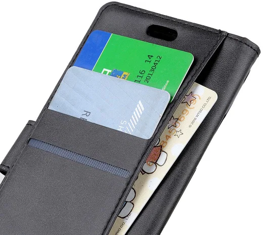 Motorola One Vision Retro Portemonnee Hoesje Zwart afbeelding 3