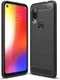 Motorola One Vision Geborsteld TPU Hoesje Zwart afbeelding 1