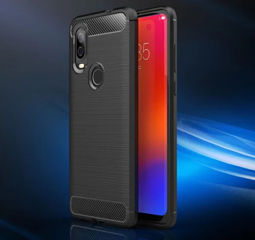 Motorola One Vision Geborsteld TPU Hoesje Zwart afbeelding 5