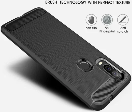 Motorola One Vision Geborsteld TPU Hoesje Zwart afbeelding 7