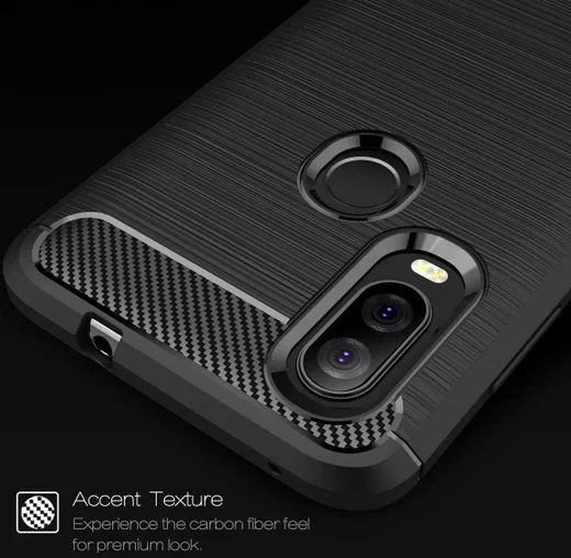 Motorola One Vision Geborsteld TPU Hoesje Zwart afbeelding 10