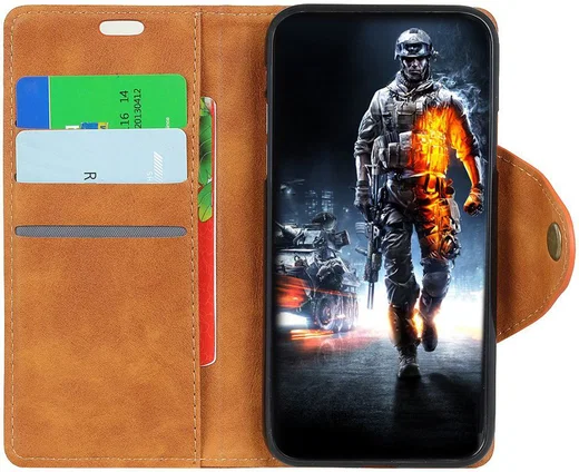 Motorola One Vision Vintage Portemonnee Hoesje Bruin afbeelding 1