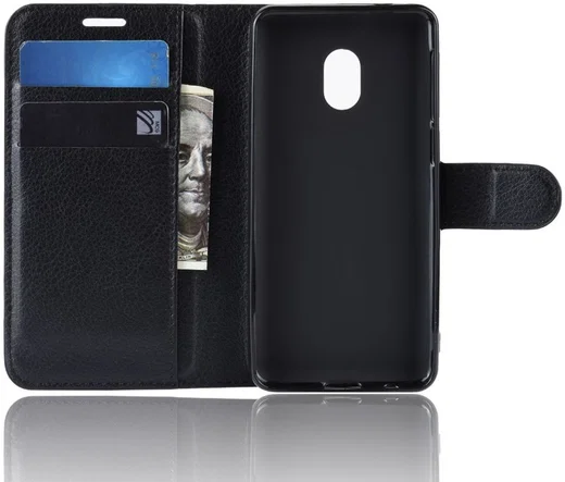 Alcatel 1C 2019 Portemonnee Hoesje Lychee Zwart afbeelding 6