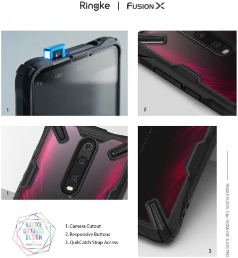Ringke Fusion X Xiaomi Redmi Mi 9T Hoesje Zwart afbeelding 8