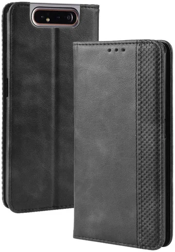 Samsung Galaxy A80 Vintage Portemonnee Hoesje Zwart afbeelding 8