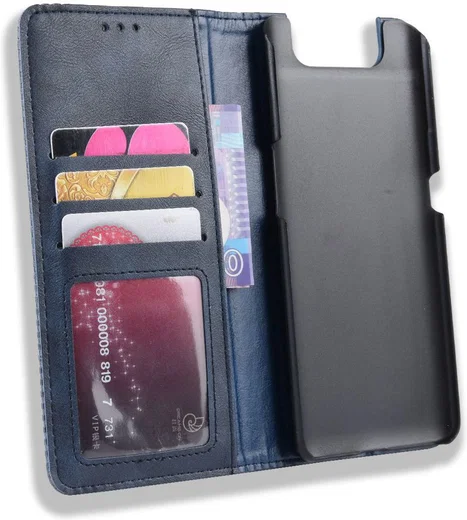 Samsung Galaxy A80 Vintage Portemonnee Hoesje Blauw afbeelding 4