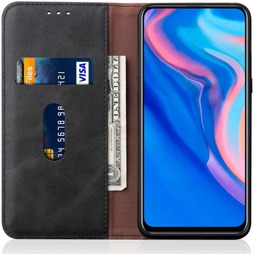 Huawei P Smart Z Portemonnee Vintage Hoesje Zwart afbeelding 2