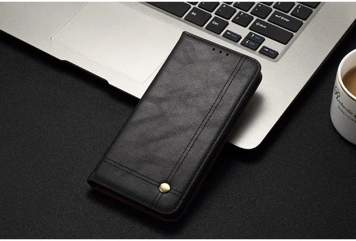 Huawei P Smart Z Portemonnee Vintage Hoesje Zwart afbeelding 7
