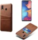 Samsung Galaxy A20e Back Cover met Kunstlederen Coating Donkerbruin afbeelding 3