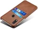 Samsung Galaxy A20e Back Cover met Kunstlederen Coating Donkerbruin afbeelding 2