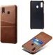Samsung Galaxy A20e Back Cover met Kunstlederen Coating Donkerbruin afbeelding 4
