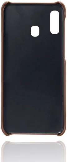 Samsung Galaxy A20e Back Cover met Kunstlederen Coating Donkerbruin afbeelding 5